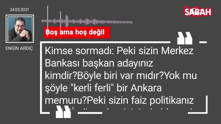 Engin Ardıç | Boş ama hoş değil