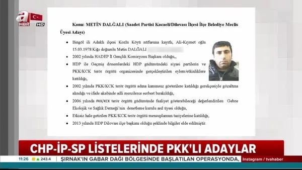 CHP listelerinde 200'den fazla PKK'lıyı aday gösterdi!