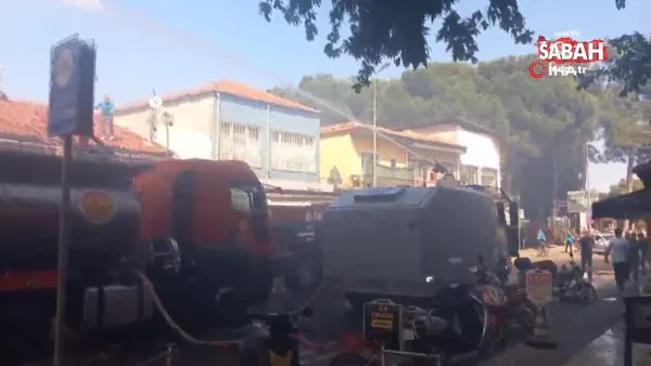 Muğla’da korkutan yangın: 13 iş yeri zarar gördü | Video