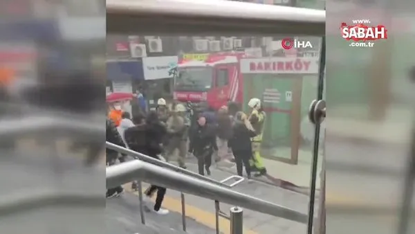 Bakırköy yeraltı çarşısında yangın paniği: 2 kişi dumandan etkilendi | Video