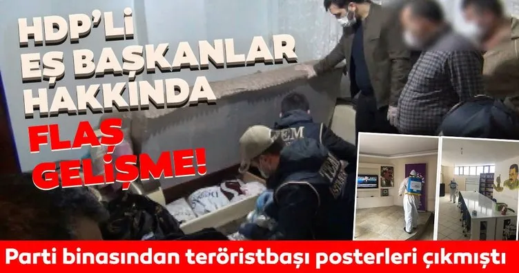 Son dakika haberi | Parti binasından teröristbaşı Öcalan posterleri çıkmıştı! HDP'li eş başkanlar hakkında yeni gelişme