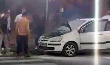 Okul önünde park halindeki araç yandı! Korku dolu anlar yaşandı #istanbul