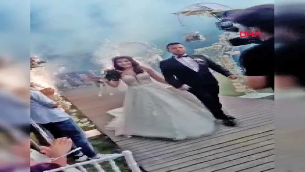 İstanbul'da düğünde patlatılan havai fişeğin genç kadını sakat bıraktığı anlar kamerada | |Video