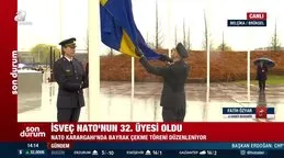 İsveç NATO’nun 32. üyesi oldu! NATO Karargahı’nda bayrak çekme töreni düzenleniyor | Video