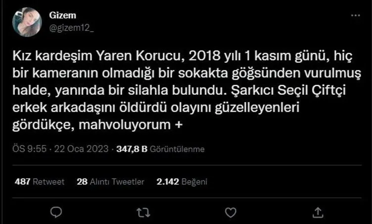 Son Dakika Haberi: Şarkıcı Seçil Çiftçi hakkında çarpıcı iddia: Kardeşimin katilini biliyor!