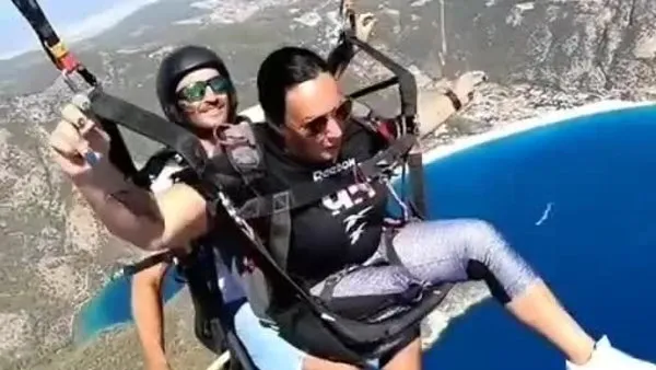 Alman turist gökyüzünde ‘misket’ oynadı | Video