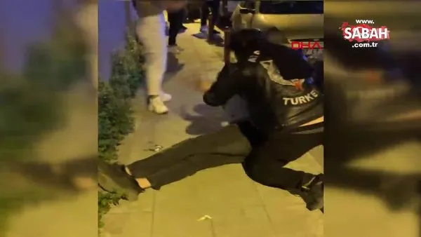 İstanbul Şişli'de sokak ortasında dövülen kadının motosikletli grup tarafından kurtarılma anı kamerada