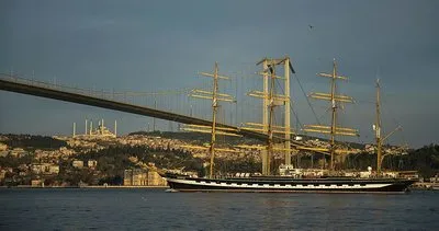 Dünyanın en büyük yelkenli gemisi İstanbul’dan böyle geçti