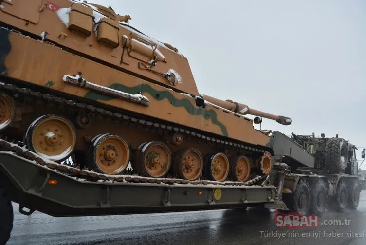 Suriye sınırına tank ve zırhlı iş makinesi sevkiyatı