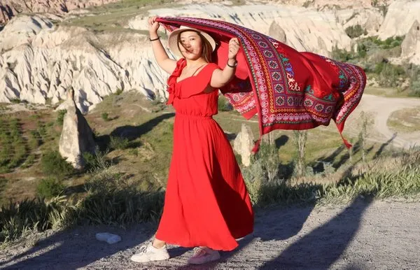Türkiye tatili ile ödüllendirilen Çinli kadınlar Kapadokya'da