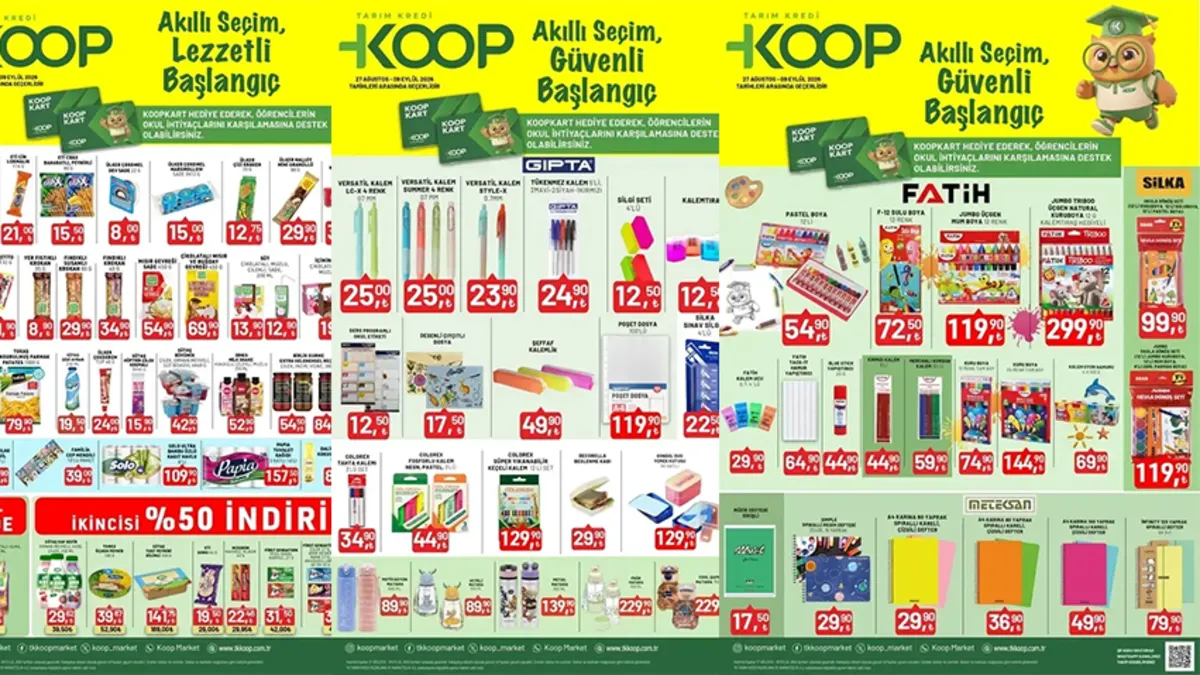 TARIM KREDİ 27 AĞUSTOS - 9 EYLÜL | Okul öncesi ihtiyaçlar Tarım Kredi’de! Okula dönüş seti geliyor...