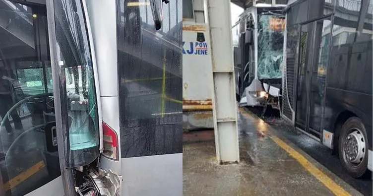 İstanbul’da iki metrobüs çarpıştı: 4 yaralı var!