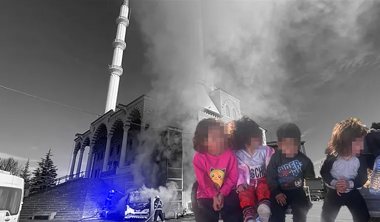 Cami bahçesinde içinde 4 çocuk olan araç alev aldı: Cemaat seferber oldu! Ağlama sesi duydum…