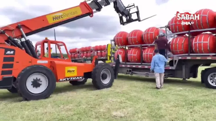 Texas-Meksika sınırına yüzen bariyer kurulumuna başlandı | Video
