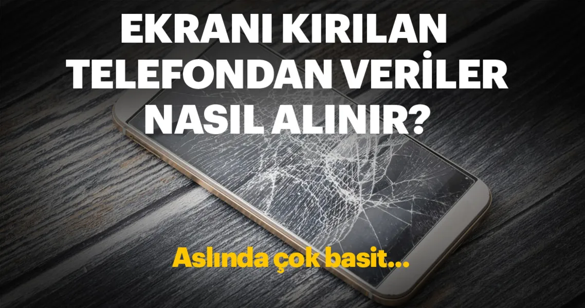 ekrani tamamen kirilan telefondaki