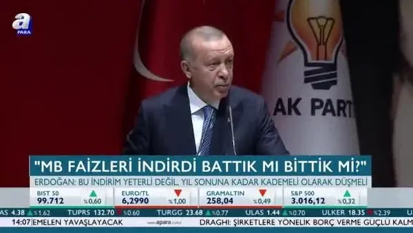 Başkan Erdoğan'dan faiz indirimi değerlendirmesi