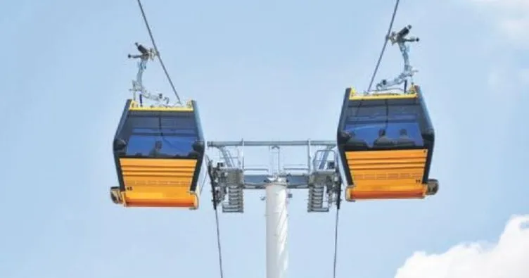 Teleferik hattında ağır bakım çalışması