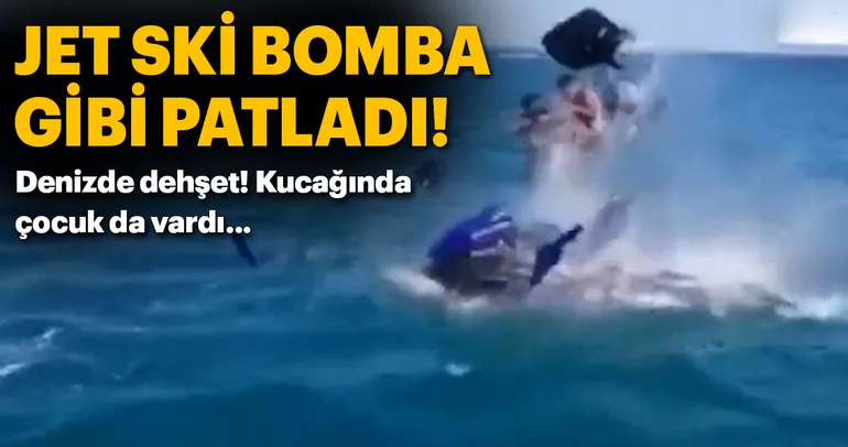 Jet-ski bomba gibi patladı!