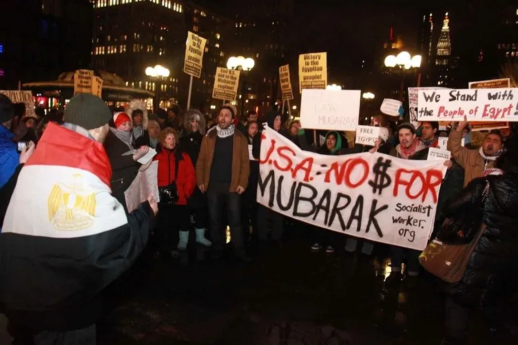New York’ta Mübarek karşıtı gösteri