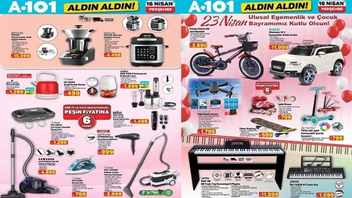 FIRSATLAR REYONLARA GELİYOR! A101 aktüel 16 Nisan indirimi: akıllı mutfak robotu, akülü araba, drone...