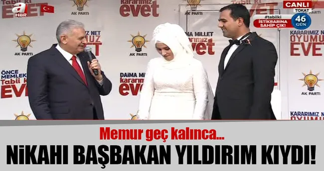 Başbakan Yıldırım canlı yayında nikah kıydı