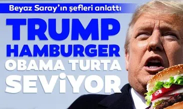 Trump hamburger Obama turta seviyor