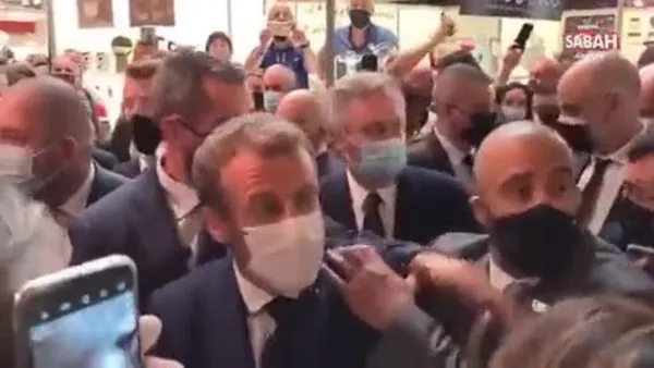 Lyon'da Macron'a yumurtalı saldırı | Video