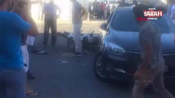 Tekirdağ'da motosiklet sürücüsü çarpıştığı otomobilin tavanına düştü