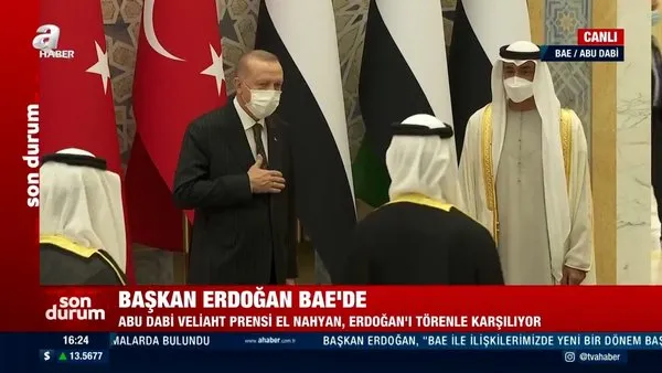 Başkan Erdoğan BAE'de resmi törenle karşılandı