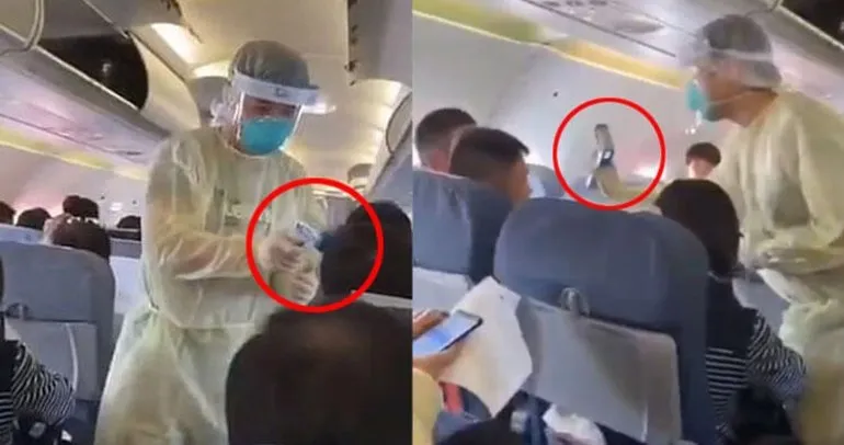 Çin’deki uçakta yolculara virüs taraması yapıldı!