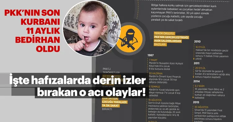 Son Dakika: PKK'nın son kurbanı 11 aylık Bedirhan oldu
