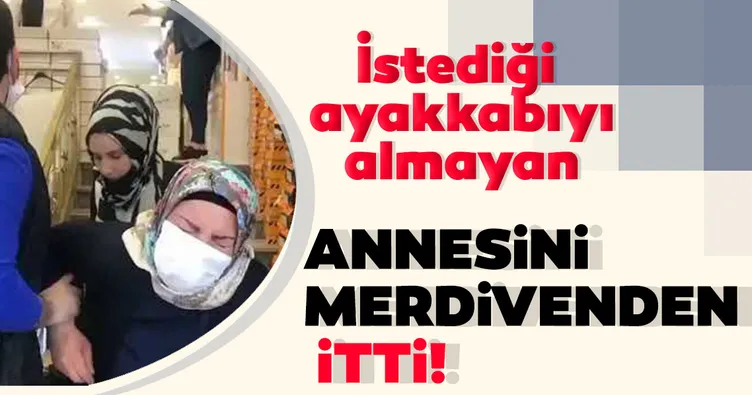 Annesini merdivenden itti