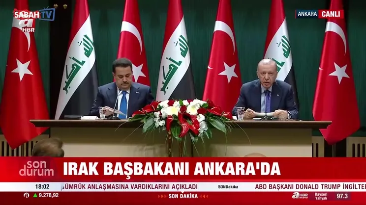 Başkan Recep Tayyip Erdoğan ve Irak Başbakanı Muhammed Şiya Sudani'nin ortak basın toplantısı