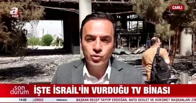 A Haber Tahran’da vurulan TV binasındaki yıkımı görüntüledi | Video