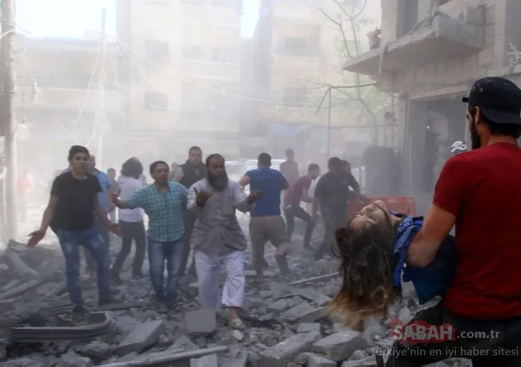 Esad rejimi savaş uçaklarıyla pazara saldırdı