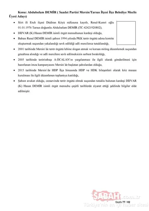 İşte Saadet Partisi'nin listelerindeki PKK'lı adaylar!