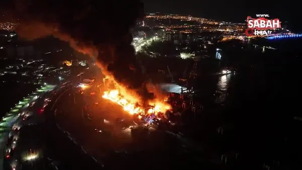 İskenderun Limanı'ndaki yangın böyle görüntülendi | Video