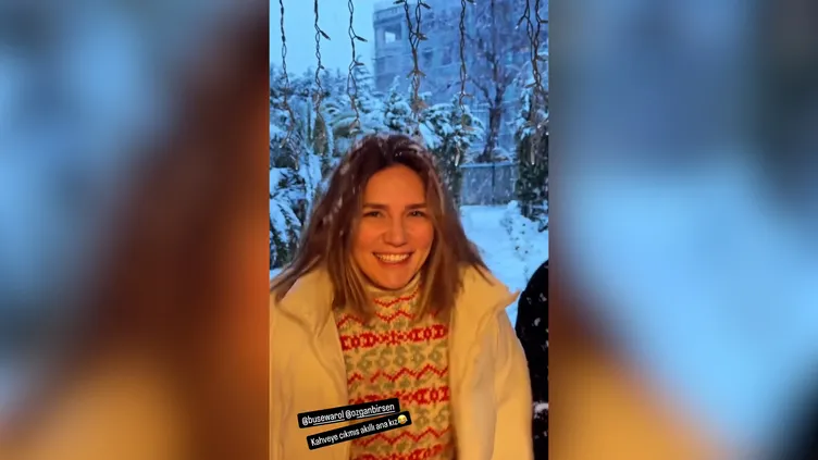 Alişan eşi Buse Varol’u ve annesini kar altında kayda aldı, olanlar oldu! Kahveye çıkmış akıllı anne - kız
