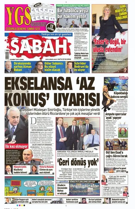 Gazete manşetleri 08-02-2013