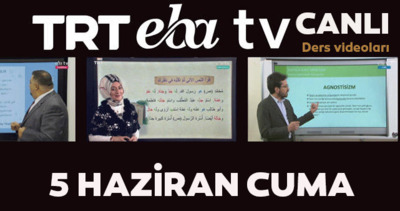 TRT EBA TV izle! 5 Haziran Cuma Ortaokul, İlkokul, Lise dersleri ’Uzaktan Eğitim’ canlı yayın | Video