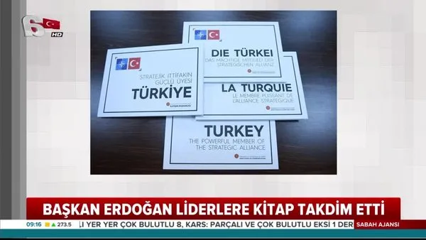 Cumhurbaşkanı Erdoğan, Dörtlü Zirve'de liderlere 'Stratejik İttifakın Güçlü Üyesi Türkiye' kitabını hediye etti