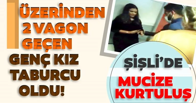 Raylara düşüp üzerinden iki vagon geçen genç kız sağ kurtuldu