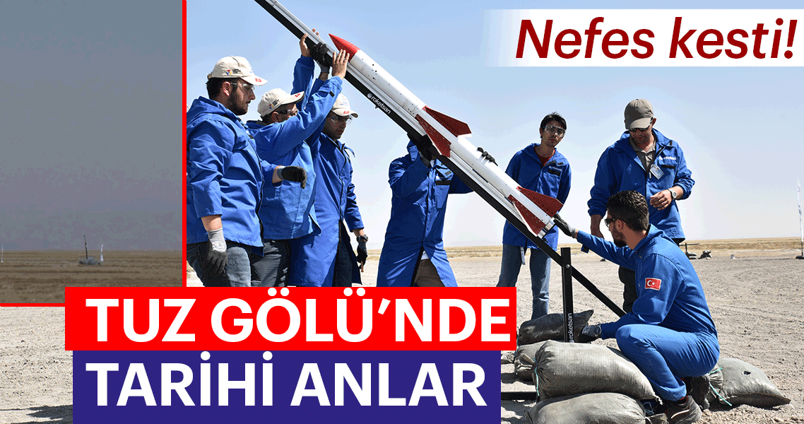 Tuz Gölü'nde roket yarışları nefes kesti
