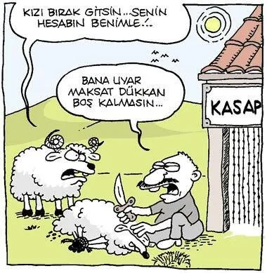 Birbirinden komik kurban karikatürleri