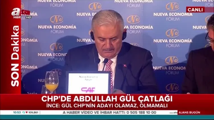Başbakan Yıldırım, İspanya'da Yeni Ekonomi Forumu'nda konuştu