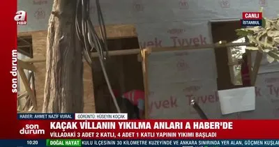 SON DAKİKA: İstanbul Boğazı’ndaki kaçak villa yıkım anı kamerada