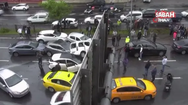 Beşiktaş'ta zincirleme kaza! Çok sayıda araç birbirine girdi | Video
