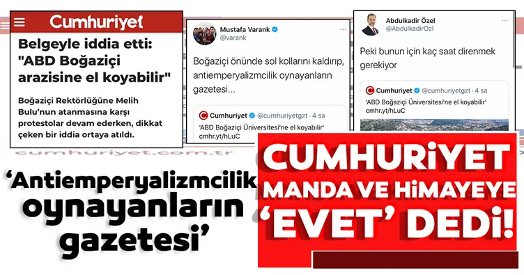 Cumhuriyet Gazetesi'nden skandal haber! 'ABD Boğaziçi Üniversitesi'ne el koyabilir'