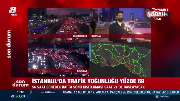 SON DAKİKA TRAFİK HABERİ! Yola çıkacaklar dikkat! Kısıtlama öncesi İstanbul'da trafik durma noktasına geldi | Video