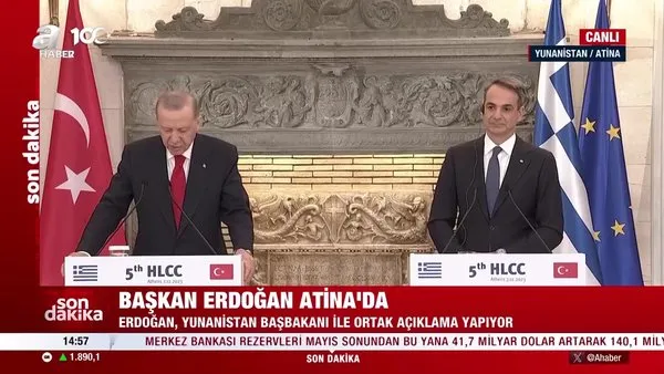 Başkan Erdoğan ve Yunanistan Başbakanı Miçotakis'ten ortak açıklama | Video